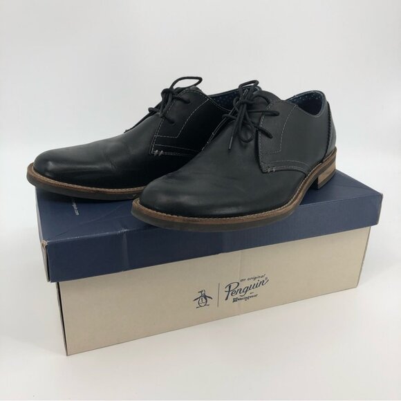 Original Penguin Black Leather Lace Up Boots | Breathable & Versatile main image 7
